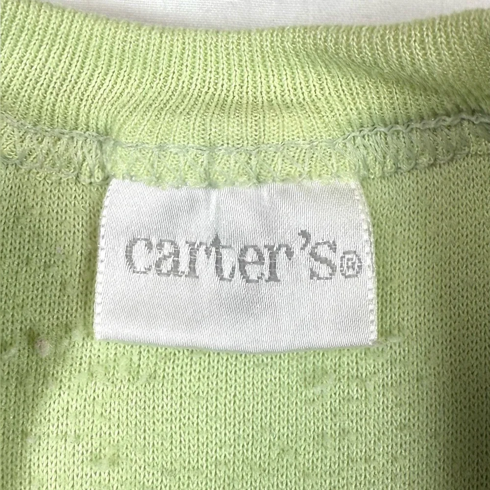 CARTERS Baby Fleece Y2K‎ Sleep Gown Cottagecore Teddy Bear Sage Green 0-3 Months